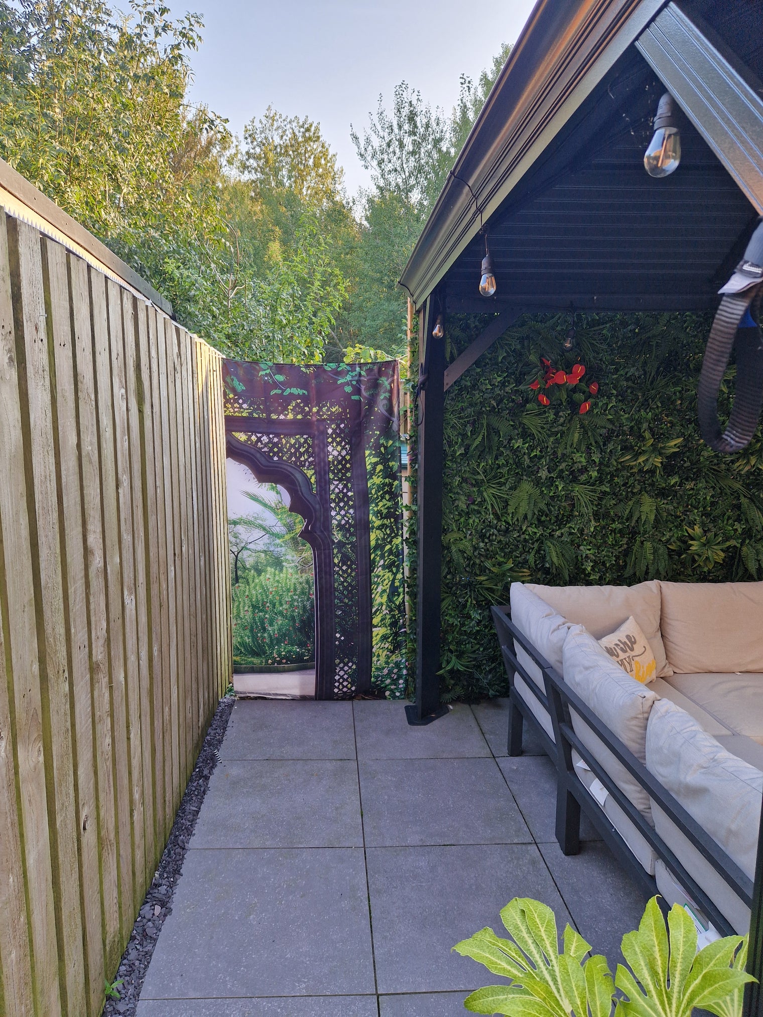 How to Hide a Storage Shed with Fence Wallpaper: The Creative "Access Curtain" Solution