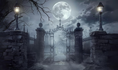 Load image into Gallery viewer, Haunted Cemetery Halloween Backdrop
