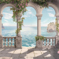 Load image into Gallery viewer, Hellenic Arch Panorama Fence Wallpaper Garden Backdrop
