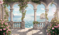 Charger l'image dans la visionneuse de la galerie, Hellenic Arch Panorama Fence Wallpaper Garden Backdrop
